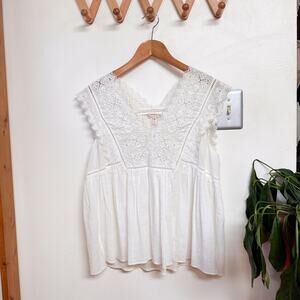 Beautiful Sleeveless Lace Rebecca Taylor Top